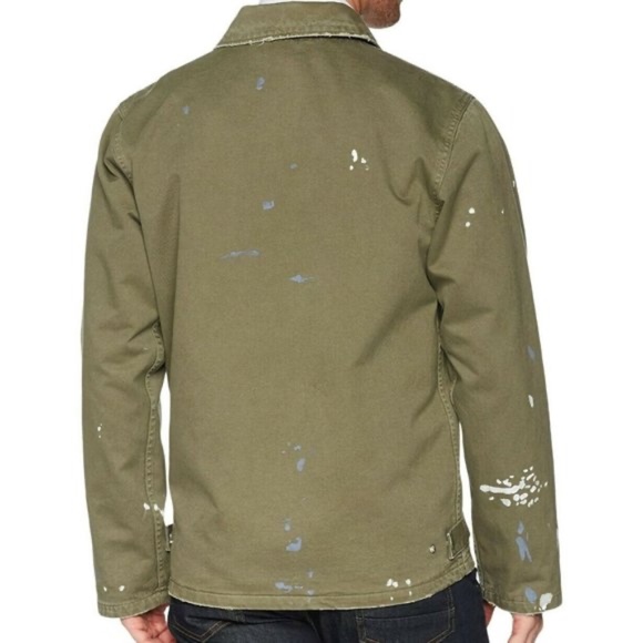 Hudson Jeans Distressed Army Green Military Jacket - Picture 3 of 3